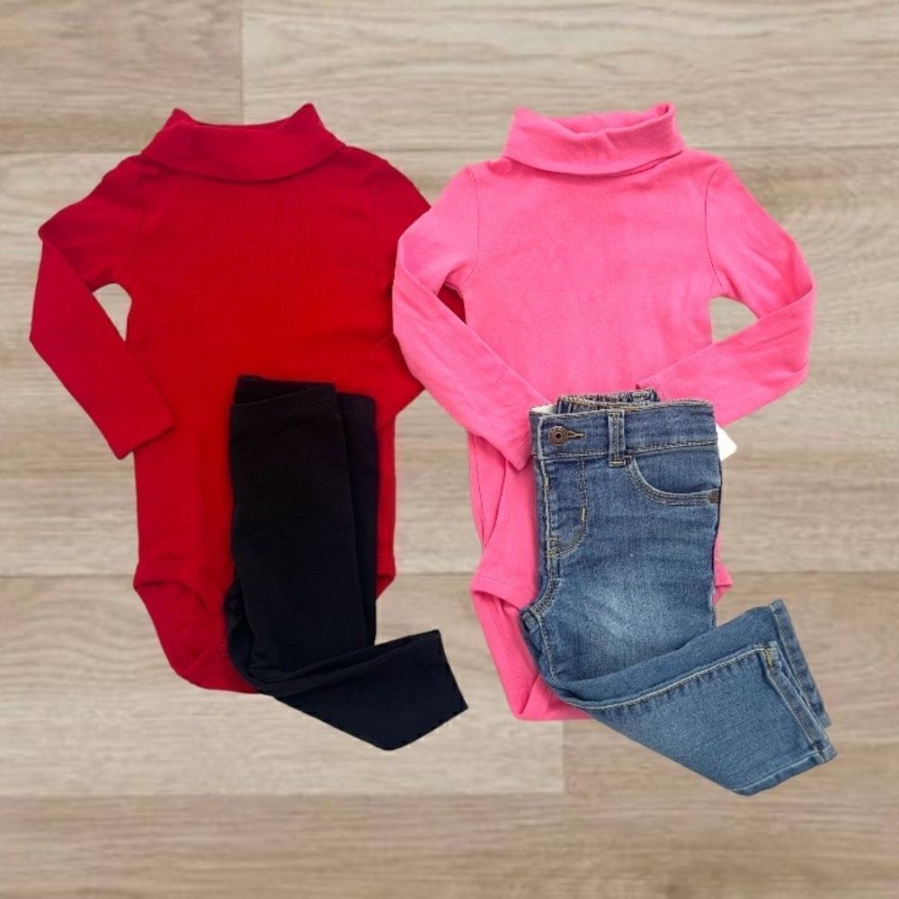 Baby Girl Turtleneck Long Sleeve and Pants Bundle 12 months